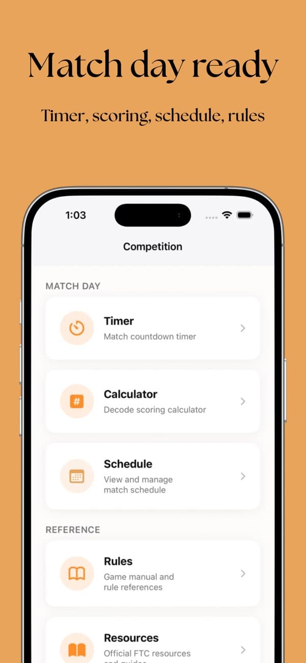 FTC HUB iPhone screenshot: scouting or analytics view